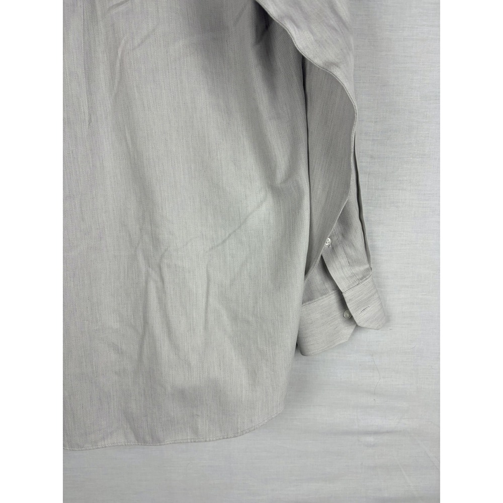 Cremieux Slim Fit Dress‎ Shirt Mens 16.5 35 Gray 100% Pima Cotton Non-Iron L/S - Picture 13 of 14